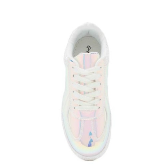 Unicorn Hologram Glitter Kicks Sneakers New White - Picture 6 of 7